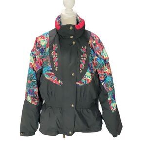 Nordica Classics Womens Vintage 1996 Insulated Full Zip Snap Ski Jacket Size Sm